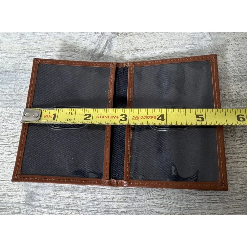 Slim Thin Genuine Leather 2 ID Window Mini Wallet Holder Bifold Driver's License